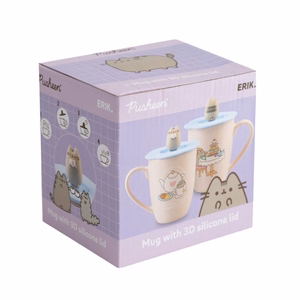 Pusheen – keraaminen muki silikonikannella ja 3D-hahmolla, 350 ml