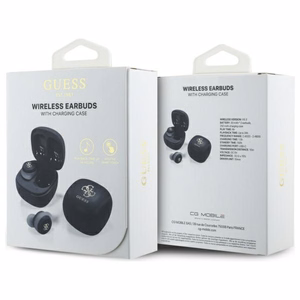 Guess Bluetooth-kuulokkeet GUTWSJ144ESK TWS + telakka-asema musta/musta Iridescent 4G Printed Logo