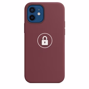 Puhelimen suojakuori Silicone Case Apple iPhone 12 (12 Pro) / Plum / pakkauksessa
