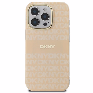 DKNY Repeat Texture Pattern Stripe MagSafe iPhone 16 Pro:lle Suojakuori - Vaaleanpunainen