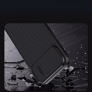 Nillkin Textured S kotelo iPhone 14 Pro:lle, panssaroitu suojus, jossa on kamerasuoja, sininen