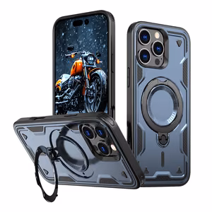 Hybrid Armor Trendy Suojakuori MagSafella iPhone 16 Pro Max:lle - Sininen