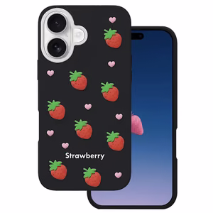 Mansikka-suojakuori iPhone 16 6,1" musta