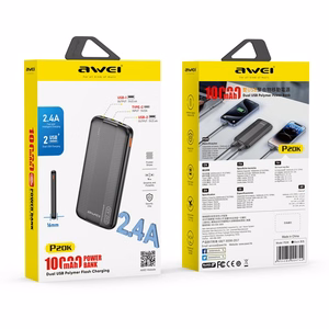 External battery Power Bank Awei P20K 5V/2.4A 10000mAh black