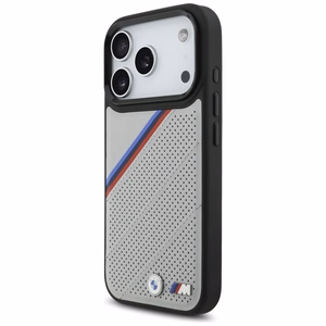 BMW M Tricolor Metal Logo MagSafe Suojakuori iPhone 17 Pro:lle - Harmaa