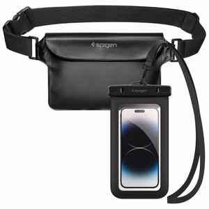 Spigen Aqua Shield A621 Vedenpitävä lantiolaukku + kelluva kotelo - Musta