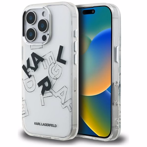 Karl Lagerfeld IML Sketched Graphic Suojakuori iPhone 16 Pro:lle - Kirkas