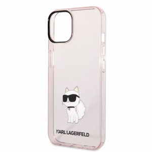 Karl Lagerfeld KLHCP14MHNCHTCP iPhone 14 Plus 6.7 vaaleanpunainen/vaaleanpunainen kova suojakuori Ikonik Choupette