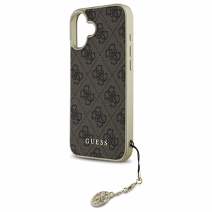 Guess 4G Charms Collection suojakuori iPhone 16:lle - ruskea