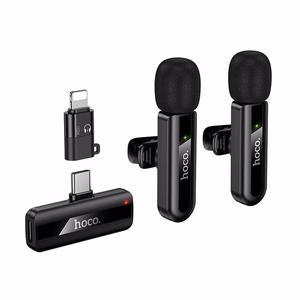 Langaton mikrofonisetti Hoco L20A, USB-C/Lightning, musta