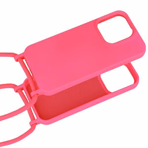 Strap Silicone Case for Iphone 15 Plus design 1 pink
