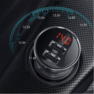 Autolaturi Baseus Digital Display 24W 2xUSB-A musta CCBX-0G
