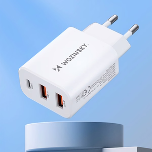 Wozinsky CWCUCW 30W USB-C / 2 x USB-A Wall Charger - White
