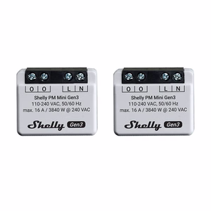 Shelly PM Mini Gen3 2 ohjaimen setti, WiFi/Bluetooth