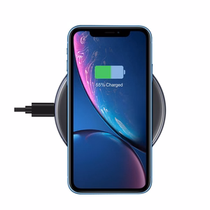 Crong PowerSpot Qi 15 W USB-C langaton laturi karkaistulla lasipinnalla, varjonmusta