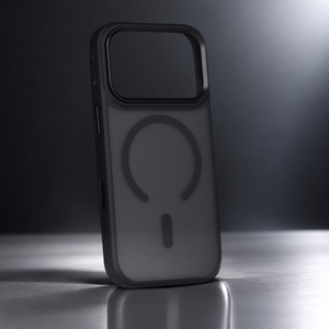 Liavec Cloudy -suojakuori metallisella kamerakehyksellä mallille iPhone 18 Pro Max/17 Pro Max, musta (kameran ohjauspainike)