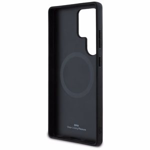 BMW Nahkainen Textured and Smooth MagSafe Suojakuori Samsung Galaxy S25 Ultralle - musta
