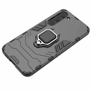 Ring Armor Suojakuori Samsung Galaxy S23+:lle panssaroitu magneettinen sormusjalusta musta
