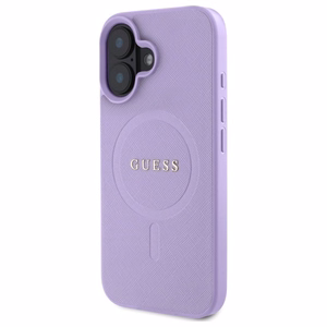 Guess Saffiano MagSafe Suojakuori iPhone 16:lle - Violetti