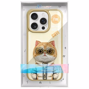 Nimmy Cool&Cute 2.0 Kissa Suojakuori iPhone 15 Pro:lle - vihreä