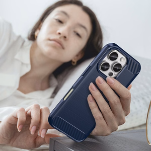 Carbon Case Silikoninen Suojakuori iPhone 16 Pro Max:lle - Sininen