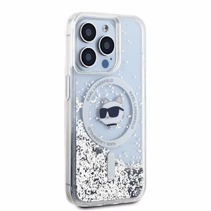 Karl Lagerfeld Liquid Glitter Choupette Head MagSafe suojakuori iPhone 13 Pro / 13:lle - läpinäkyvä