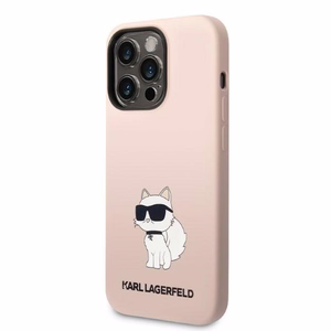 Karl Lagerfeld KLHCP14LSNCHBCP iPhone 14 Pro 6.1" kovakuori vaaleanpunainen/vaaleanpunainen Silicone Choupette