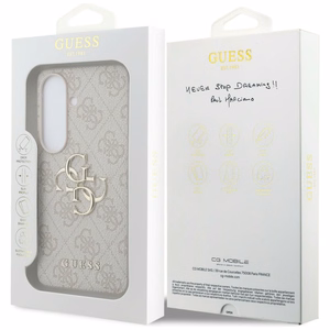 Guess 4G Big Metal Logo Suojakuori Samsung Galaxy S26 vaaleanpunainen