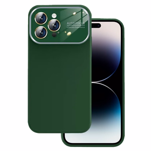 Pehmeä silikonisuojakuori linssillä iPhone 14 Pro Max:lle - vihreä