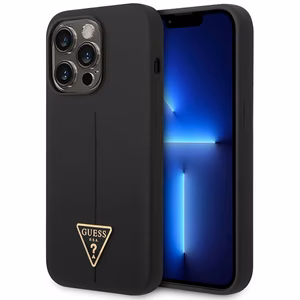 Guess GUHCP14XSLTGK iPhone 14 Pro Max 6.7" musta/musta kovakotelo Silikoni kolmio Silikoni kolmio