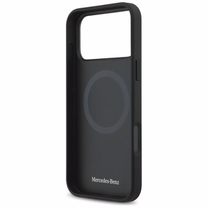 Mercedes Nahkainen Large Laurel Leave MagSafe Suojakuori iPhone 17 Pro Max:lle - musta