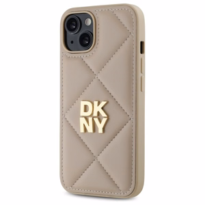 DKNY Quilted Stack Logo Suojakuori iPhone 14:lle - beige