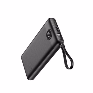 Varavirtalähde Veger C10 (W1116) 10000 mAh sisäänrakennetuilla Micro-USB / Type-C / Lightning -kaapeleilla musta