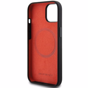 AMG Silicone Large Rhombuses Pattern MagSafe suojakuori iPhone 15 Plus / 14 Pluslle - musta