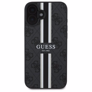 Guess 4G Printed Stripes MagSafe Suojakuori iPhone 16:lle - musta