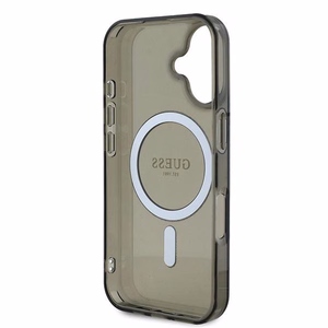 Guess IML Glitter Circle MagSafe suojakuori iPhone 16:lle - musta