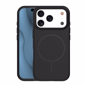 Silikoninen ohut magneettinen suojakuori iPhone 17 Pro Max 6,9 musta