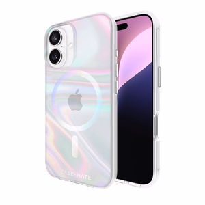 Case-Mate Soap Bubble MagSafe suojakuori iPhone 16 -laitteelle, helmiäishohtoinen