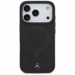 Mercedes Plain Smooth Nahkainen MagSafe Suojakuori iPhone 17 Pro:lle - Musta