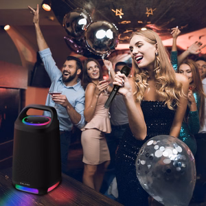 Blavec Portable Bluetooth-kaiutin TWS WS-01 Karaoke 160W mikrofonilla - musta (vahingoittunut pakkaus)