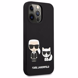 Karl Lagerfeld KLHCP13LSSKCK iPhone 13 Pro / 13 6.1" kovakotelo musta/musta Silikoni Karl & Choupette