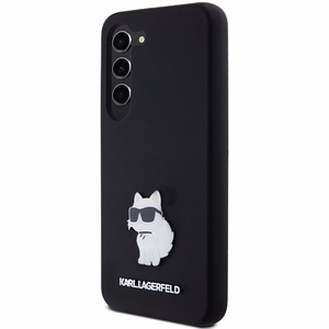 Karl Lagerfeld Silikoninen Choupette Metal Pin Suojakuori Samsung Galaxy S23:lle - musta
