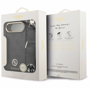 Guess 4G Strass Logo & Big Strap Metal Buttons MagSafe Suojakuori iPhone Air:lle musta