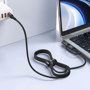Kaapeli 2in1 USB C - USB C / Mag3 Hoco 240W 1,8 m U142 musta