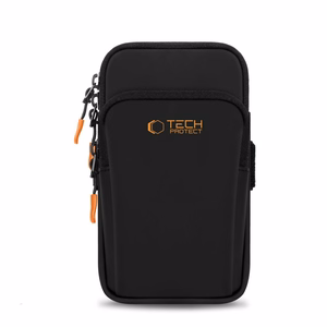Tech-Protect M7 Universal Sport Armband Suojakuori - Musta ja Oranssi