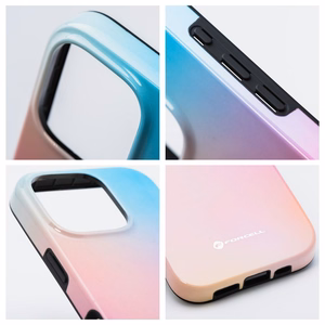 Suojakuori iPhone 16:lle Forcell F-Protect Mirage MagSafe-yhteensopiva Military Drop-Test vaaleanpunainen sininen