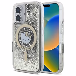 Hello Kitty Liquid Glitter Fever MagSafe Suojakuori iPhone 16:lle - kultainen