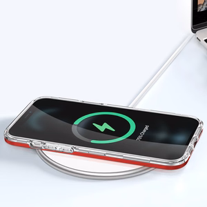 Kirkas 3in1 kotelo iPhone 12 Pro kehys geelisuojus punainen