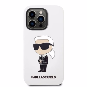 Karl Lagerfeld Silicone Ikonik suojakuori iPhone 14 Pro Max:lle - valkoinen