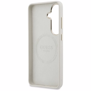 Guess Suojakuori Rhinestone Round Logo MagSafe Samsung Galaxy S26:lle beige